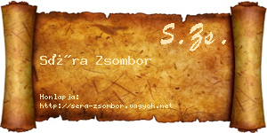 Séra Zsombor névjegykártya